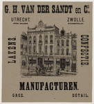 28761 Afbeelding van de voorgevel van het manufacturenmagazijn van de firma G.H. van der Sandt en Co (Oudegracht D ...